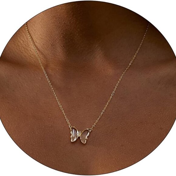 Jewelry - Dainty Pendant Necklace for Women 18K Gold filled Minimalist Cubic Zirconia Pend